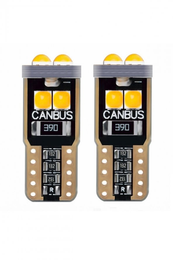 Dekoratif Led Ampul T10-6smd 3030 Canbus 12v Çift Turuncu  Laam866