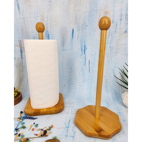 Ahşap Bambu Kağıt Havluluk Ahşap Peçetelik Mutfak Düzenleyici 2 Li Set - 2