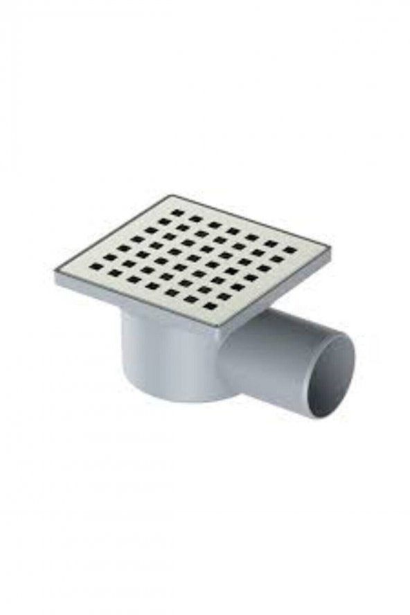 Krom Yer Süzgeci Banyo Gider Borusu Yandan Çıkışlı 10x10x50 ürün görseli 1