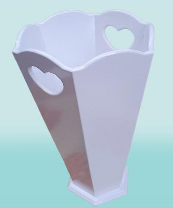 Hobi Adn 90282 Dekoratif Şemsiyelik Vazos model Ahşap Mdf Beyaz Lake El Yapım - 2