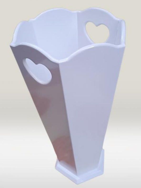 Hobi Adn 90282 Dekoratif Şemsiyelik Vazos model Ahşap Mdf Beyaz Lake El Yapım - 3