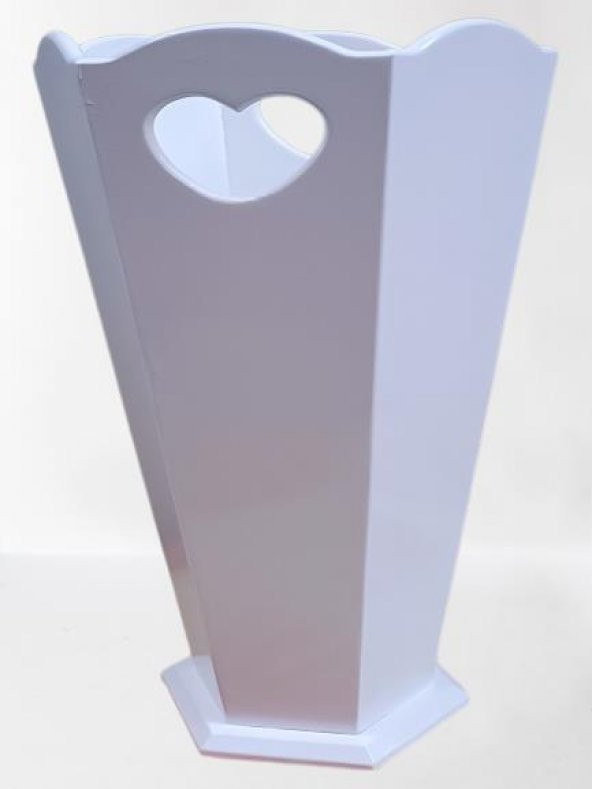 Hobi Adn 90282 Dekoratif Şemsiyelik Vazos model Ahşap Mdf Beyaz Lake El Yapım - 7