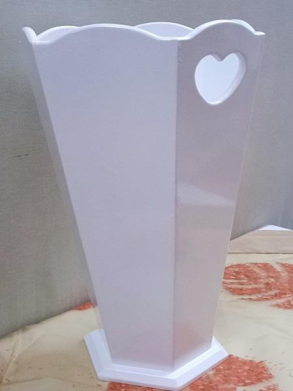 Hobi Adn 90282 Dekoratif Şemsiyelik Vazos model Ahşap Mdf Beyaz Lake El Yapım - 8