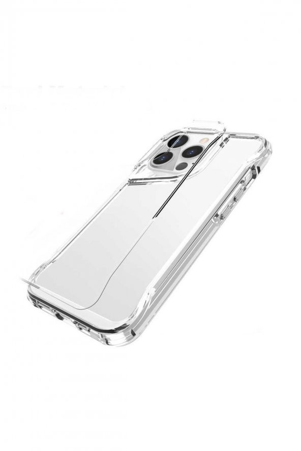 İphone 15 Pro Kılıf Kamera Çıkıntılı Şeffaf Darbe Emici Sert Silikon Kapak T-Max - Resim 3