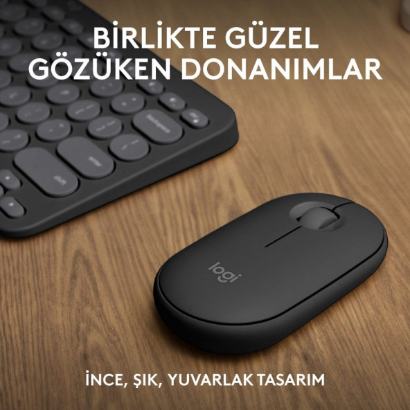 Logitech Pebble 2 Combo Çoklu Sessiz Kablosuz Türkçe Q Klavye Mouse Seti - Grafit 920-012245 - 2