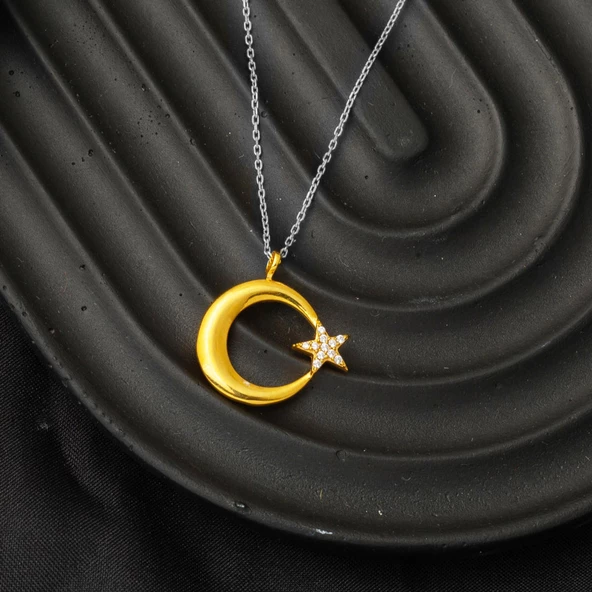 22 Ayar Altın Ayyıldız Kolye Ucu - Resim 5