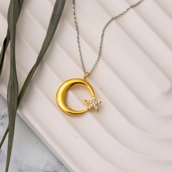 22 Ayar Altın Ayyıldız Kolye Ucu - Resim 2