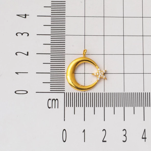 22 Ayar Altın Ayyıldız Kolye Ucu - Resim 4