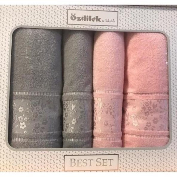 ÖZDİLEK CAMELLİA BEST SET GRİ-PEMBE