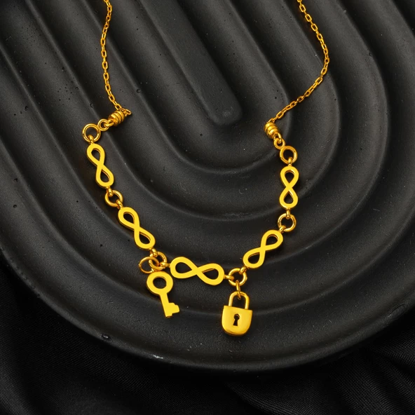 22 Ayar Altın Sonsuzluk Pandora Kolye - Resim 4