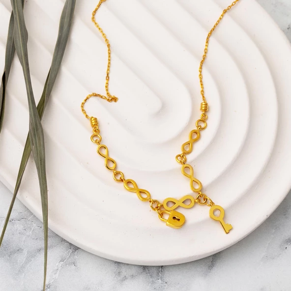 22 Ayar Altın Sonsuzluk Pandora Kolye - Resim 3