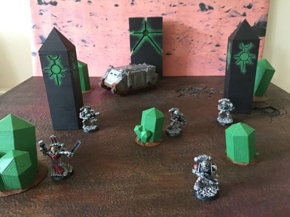 Alien Crystals Scatter Terrain Için Min Savaş Oyunları 40K Si-Fi Necron Benzeri Plastik Aparat - 1