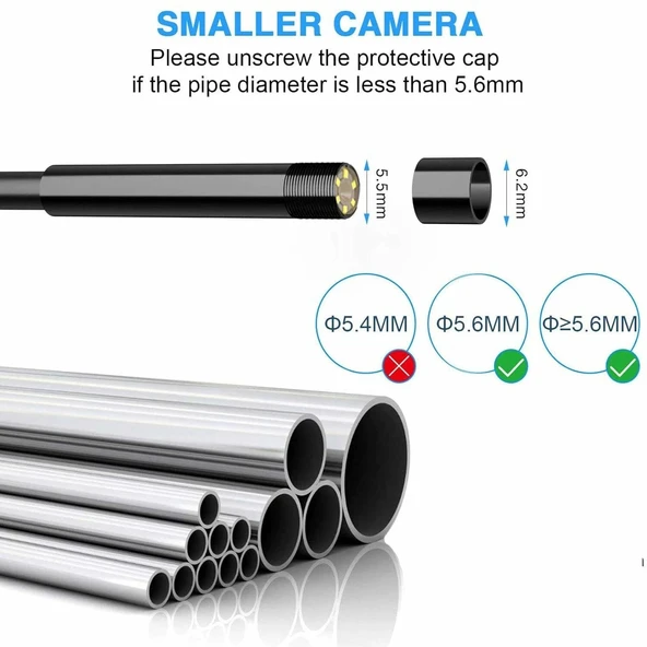 NIDAGE 5.5mm 2MP WiFi Boroskop 1080P HD Yarı Sert Yılan Kamera - 5m - 2