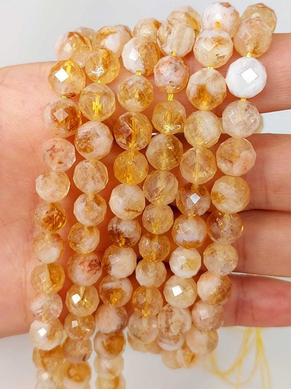 Sitrin Taşı Faset Kesim 8mm Unisex İkili Bileklik (42550) - Resim 3