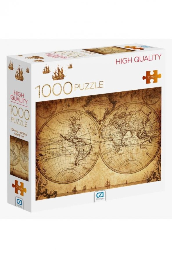 Ca Games 1000 Parça Dünya Haritası Puzzle 7037,Dünya Haritası Puzzle