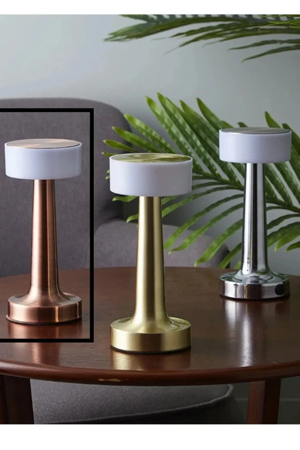 Rose Gold Dokunmatik 3 Kademeli LED Masa Lambası - 2