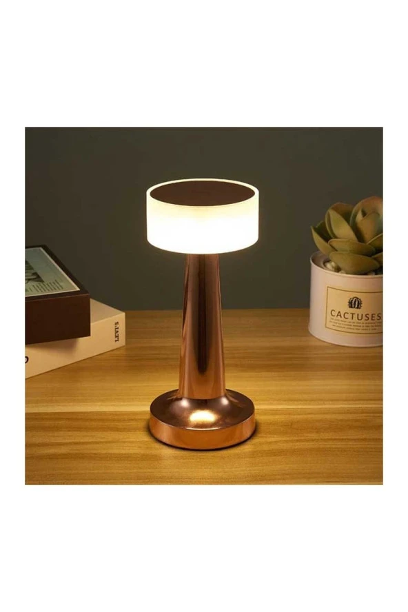 Rose Gold Dokunmatik 3 Kademeli LED Masa Lambası - 3