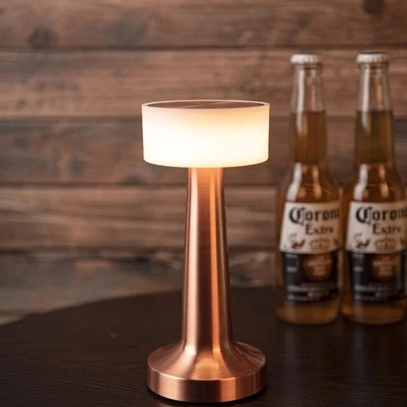 Rose Gold Dokunmatik 3 Kademeli LED Masa Lambası - 4
