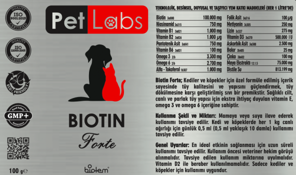 Biotin Forte 100 Ml. (Kediler ve Köpekler Için Tüy Sağlığı Damlası - Tırnak bakımı) - 2