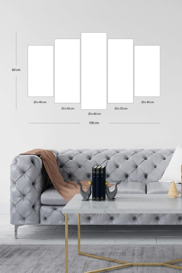 Sonbahar Cadde 5 Parçalı Mdf Tablo - 3
