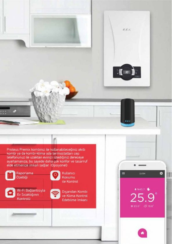 Eca Proteus Premix 30 kW - A Enerji Sınıfı, 16 Emniyet Sistemi, Tam Yoğuşmalı Kombi - 3