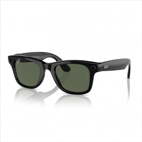 Meta Akıllı Gözlük - Wayfarer - Parlak Siyah-G15 Yeşil - Ray-Ban - 1