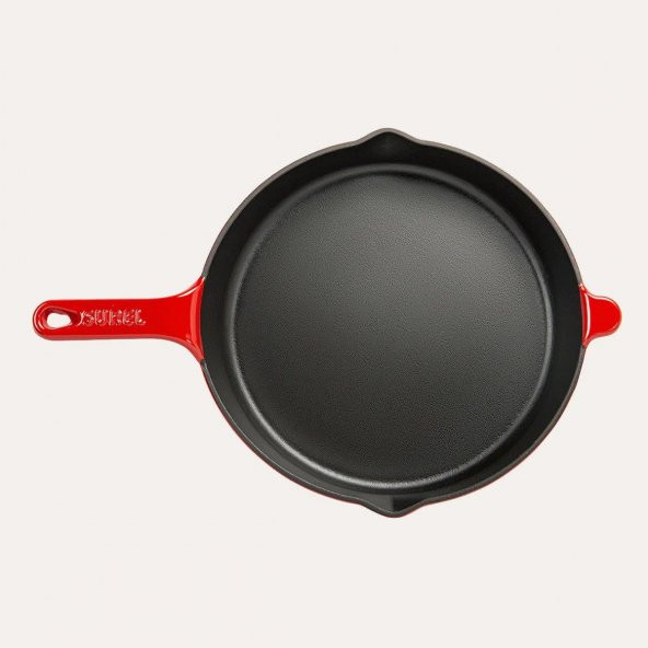 Sürel Döküm Kızartma Tavası 27cm Kırmızı - 2