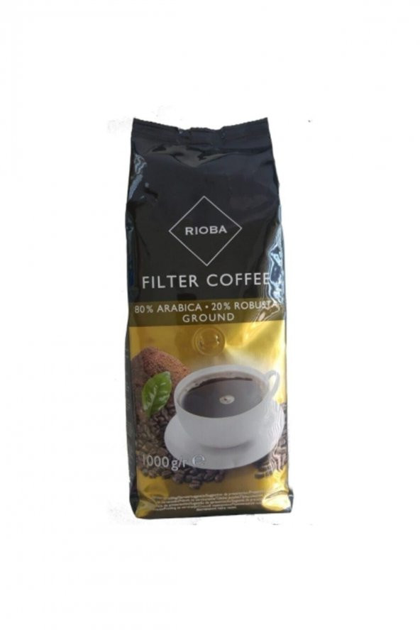 Rioba Filtre Kahve 80 Arabica 20 Robusta Öğütülmüş (1 Kg)