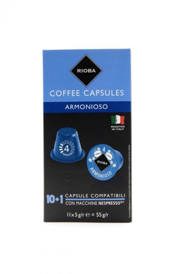 Rıoba Armonioso Capsules, 10+1 X 5 G kapsül kahve