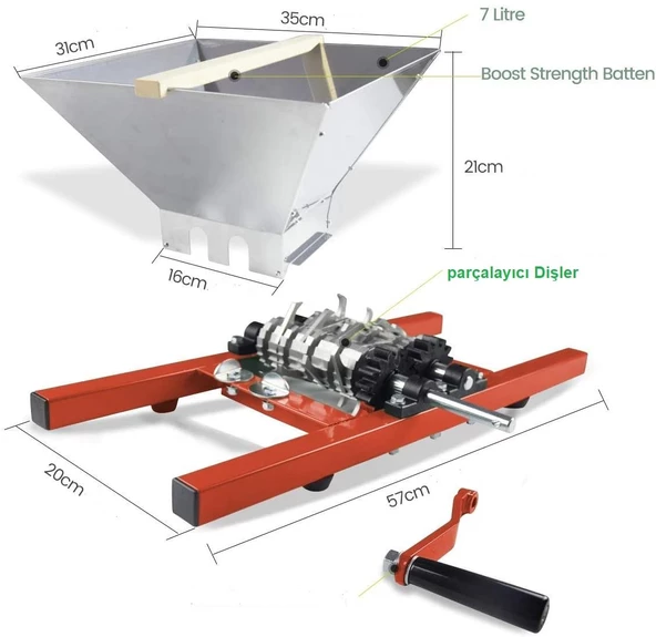 Fenglin CLA 7L Meyve Parçalama Makinesi, Meyve Değirmeni 7 Lt - 4