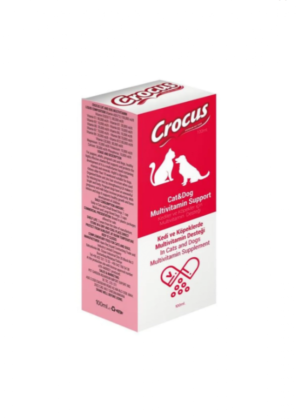 Crocus Kedi & Köpek Multivitamin  Destek 100 ml SKT: 05/2026