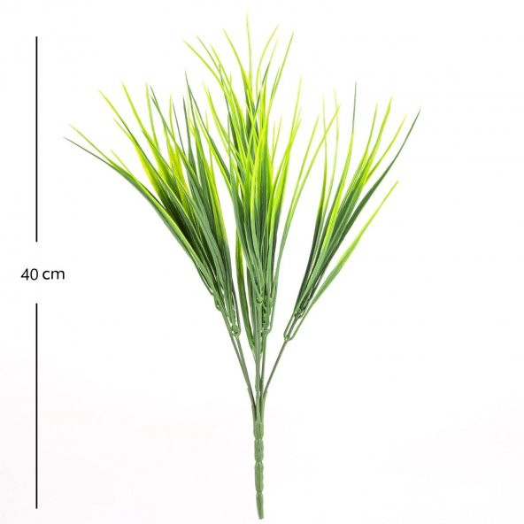 Dekoratif Yapay Çiçek Tırtıklı Grass Demeti Yapay Saz Aranjman 40 cm