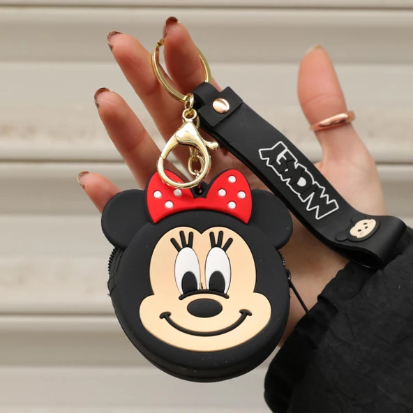 Minnie Mouse Bozuk Para Cüzdanı Anahtarlık SİYAH