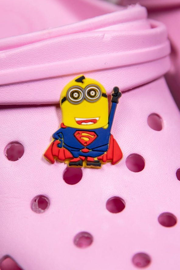 Sevimli Süpermen Minions   Jibbitz Crocs Uyumlu Terlik Süsü - 1