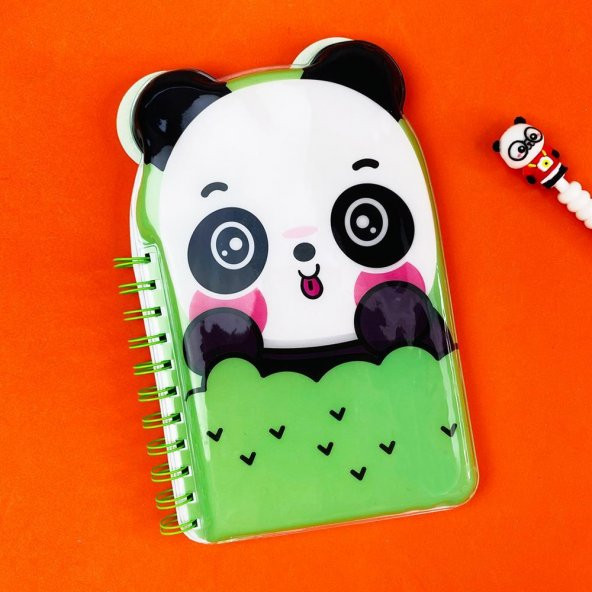 Panda Tasarımlı Sünger Kapaklı Defter