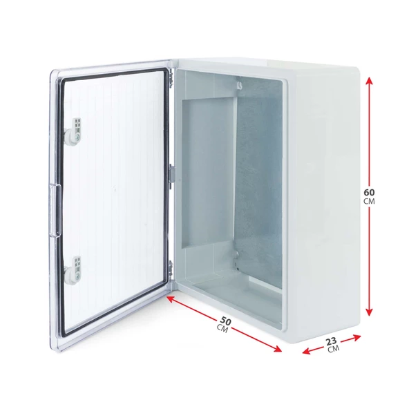 AKİŞ AKPC-500600 ŞEFFAF KAPAKLI ABS PLASTİK ELEKTRİK PANOSU (50x60x23 CM) - 3
