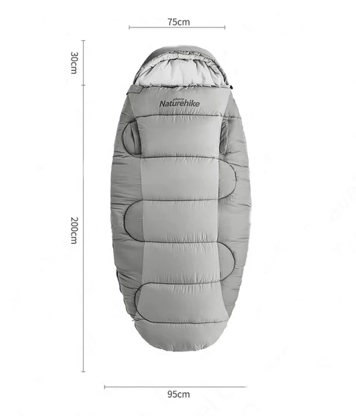Naturehike PS200 Oval Ultralight Uyku Tulumu -4°C ( Cloudy Grey ) - 2