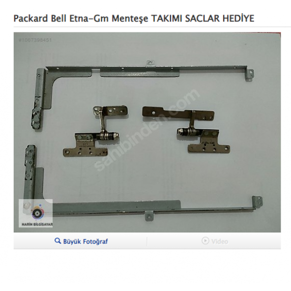Packard Bell Etna-Gm Menteşe + ekran sacı sağ sol takım