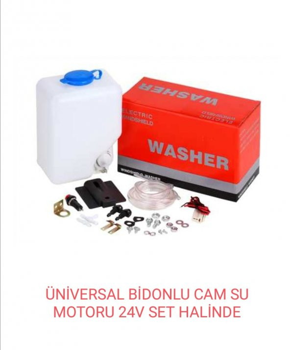 CAM SUYU BİDONU MOTORLU 24V SET HALİNDE