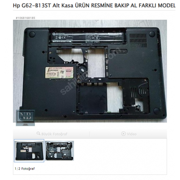 Hp G62-B13ST Alt Kasa ÜRÜN RESMİNE BAKIP AL FARKLI MODELİ VAR