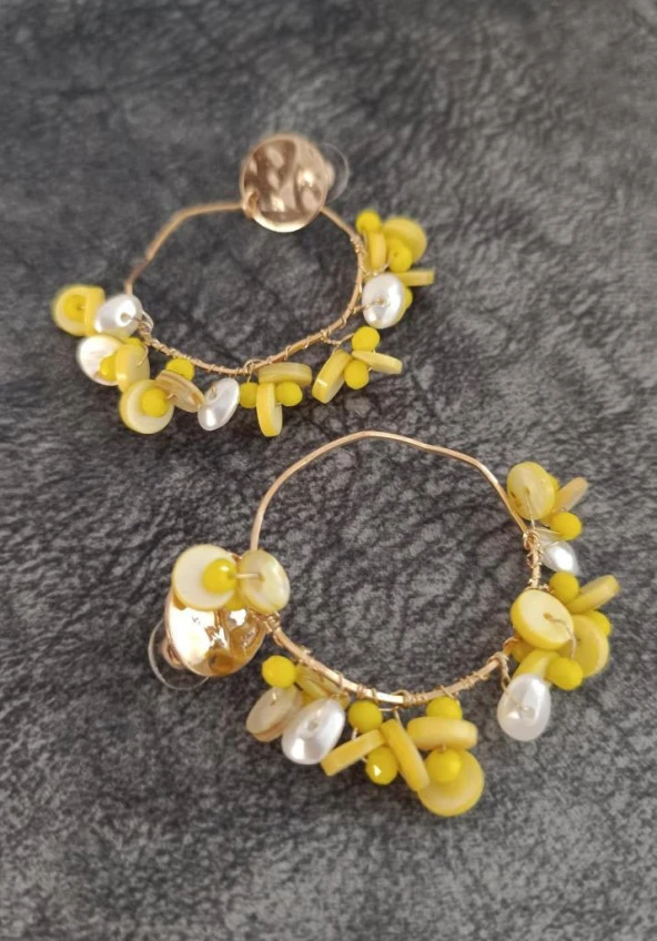 Küpe Otantik Doğal Taş Halka Sallantılı Küpe Nişan Düğün Kadın Takı Hediye - 2