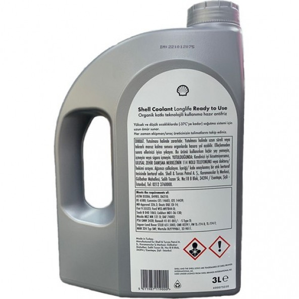 Shell Coolant Longlife Concentrate 3 lt Kırmızı Antifriz - 2