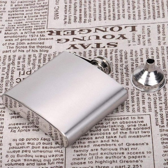 Perlotus 5 Oz- 150 cc Hunili Cep Tipi Vidalı Kapaklı Çelik Viski İçki Matarası - 3