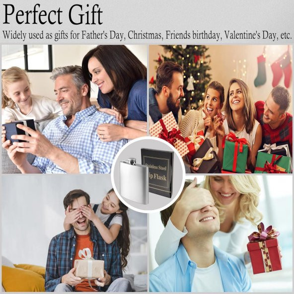 Perlotus 5 Oz- 150 cc Hunili Cep Tipi Vidalı Kapaklı Çelik Viski İçki Matarası - 8