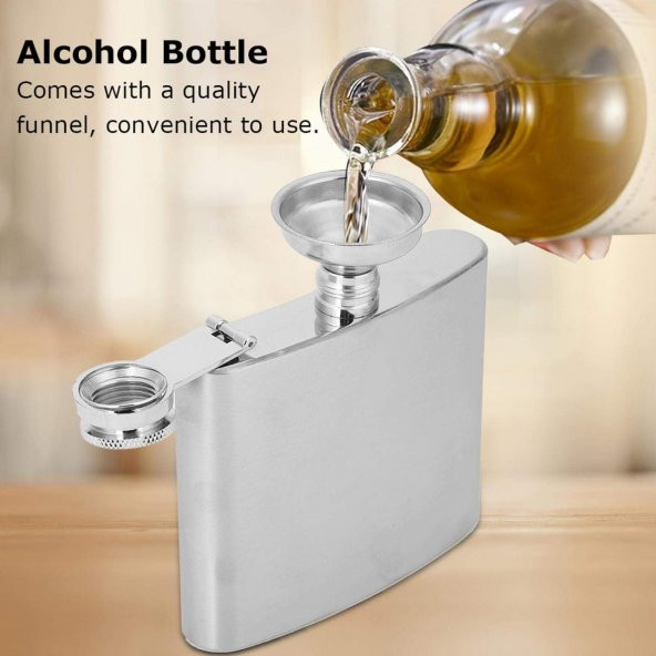 Perlotus 5 Oz- 150 cc Hunili Cep Tipi Vidalı Kapaklı Çelik Viski İçki Matarası - 10