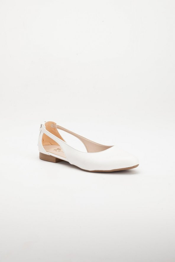 Yan Açık Beyaz Kadın Babet - Resim 4