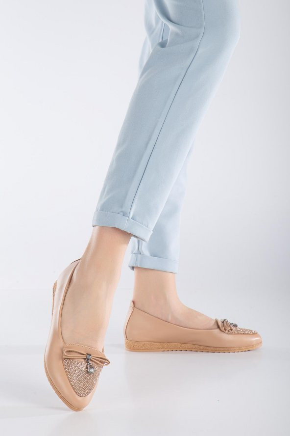 Cilt Fiyonk Taş Detaylı Nude Kadın Babet - Resim 2