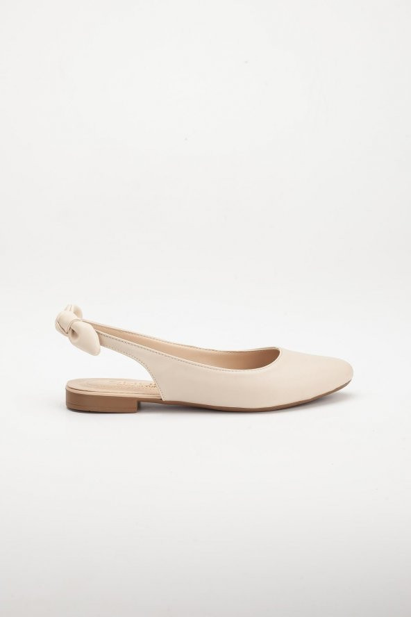 Topuk Açık Fiyonklu Cilt Ten Kadın Babet - Resim 3