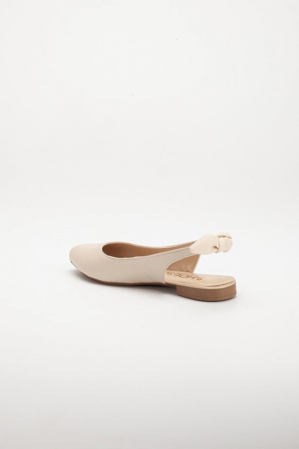 Topuk Açık Fiyonklu Cilt Ten Kadın Babet - Resim 5