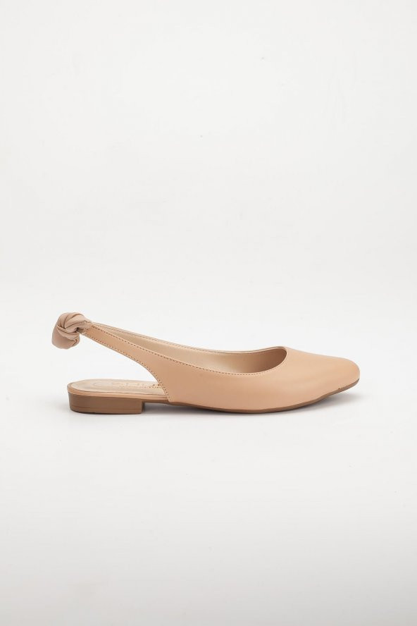 Topuk Açık Fiyonklu Cilt Nude Kadın Babet - Resim 3